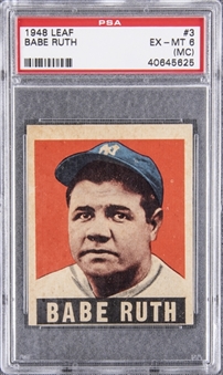 1948-49 Leaf Babe Ruth #3 – PSA EX-MT 6 (MC)